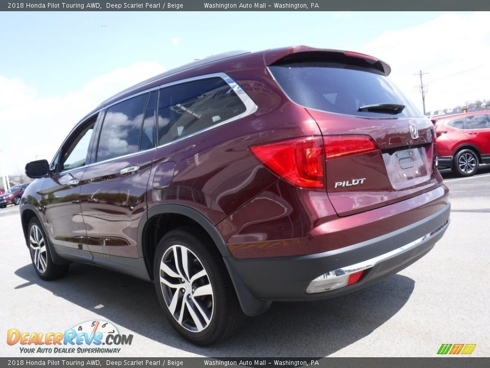 2018 Honda Pilot Touring AWD Deep Scarlet Pearl / Beige Photo #8