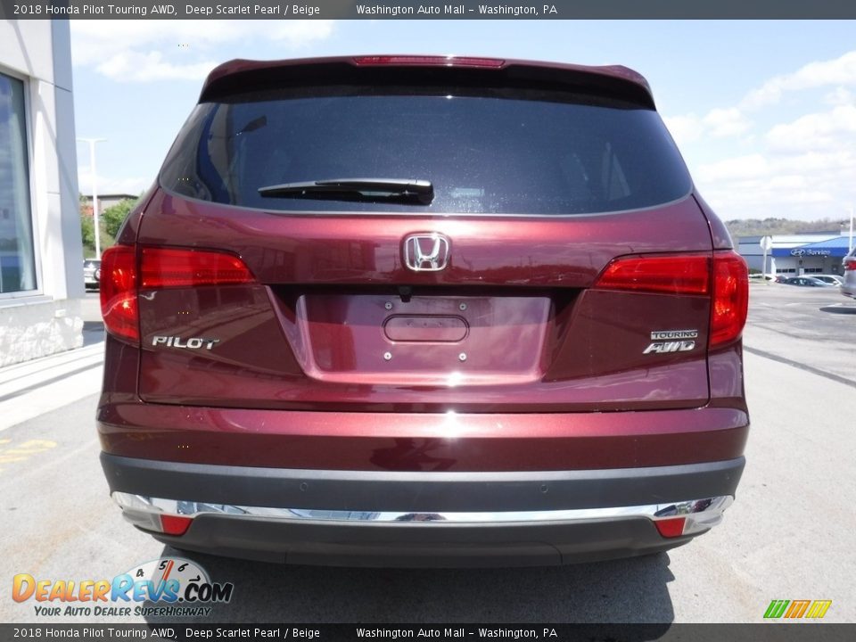 2018 Honda Pilot Touring AWD Deep Scarlet Pearl / Beige Photo #9