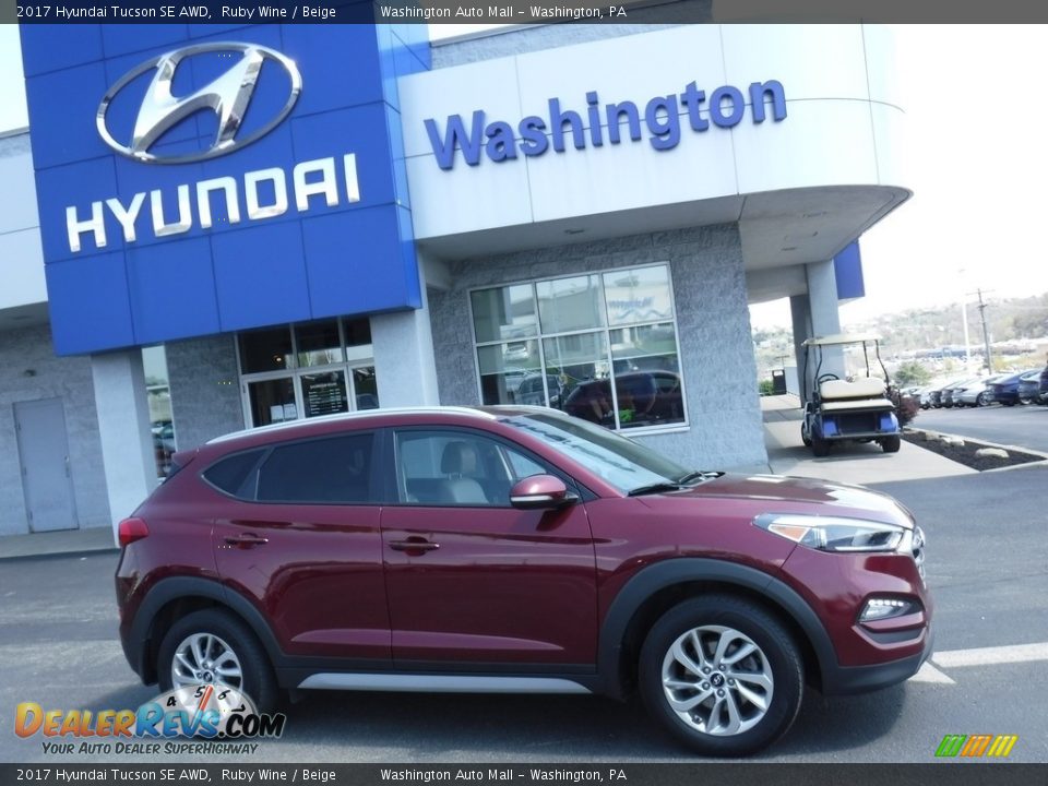 2017 Hyundai Tucson SE AWD Ruby Wine / Beige Photo #2