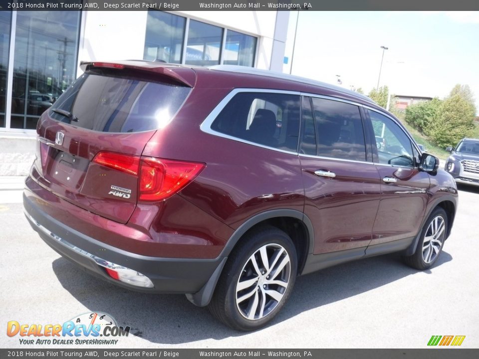 2018 Honda Pilot Touring AWD Deep Scarlet Pearl / Beige Photo #11