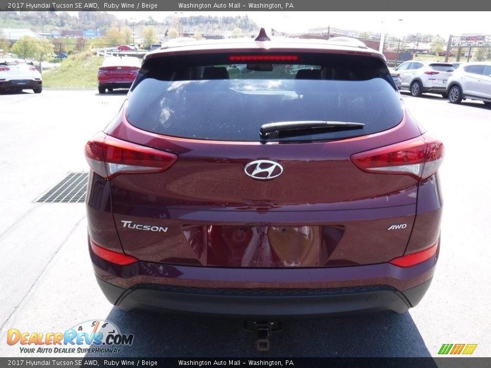 2017 Hyundai Tucson SE AWD Ruby Wine / Beige Photo #7