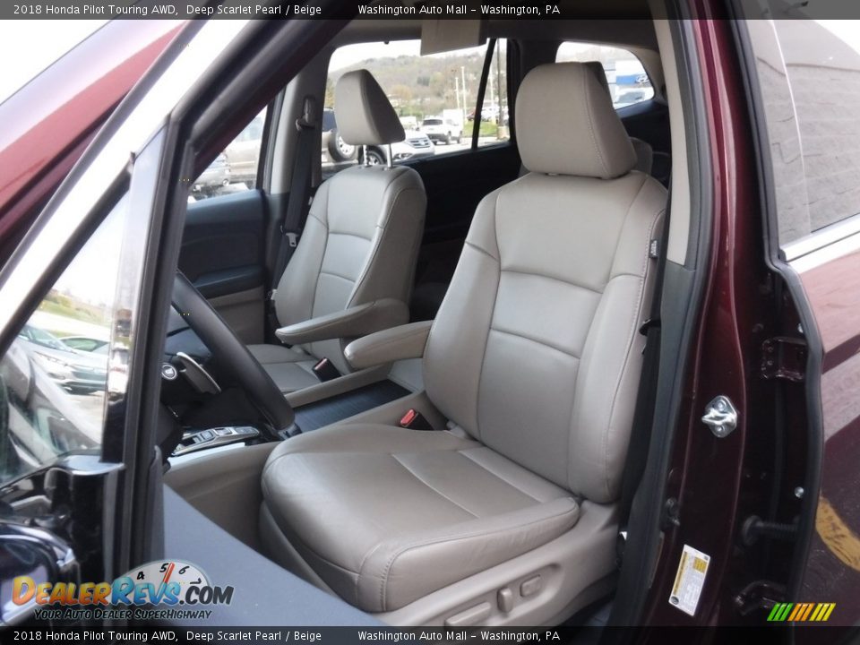 2018 Honda Pilot Touring AWD Deep Scarlet Pearl / Beige Photo #16