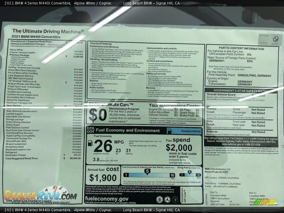 2021 BMW 4 Series M440i Convertible Window Sticker Photo #25
