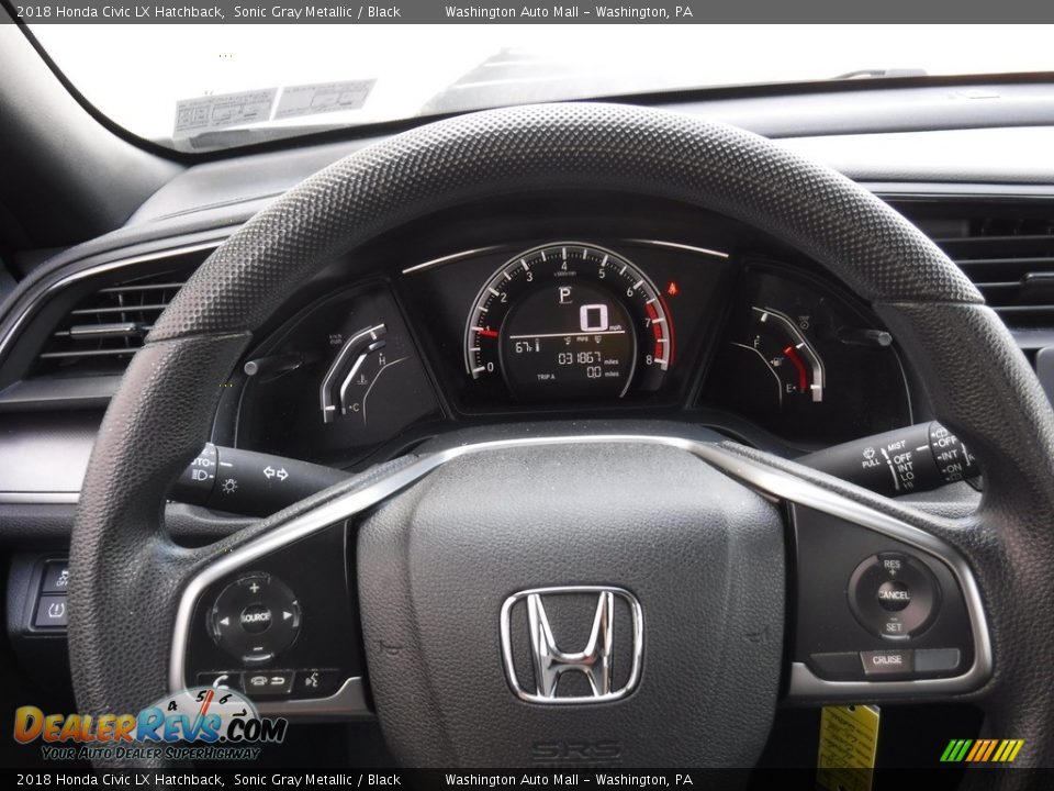 2018 Honda Civic LX Hatchback Sonic Gray Metallic / Black Photo #20