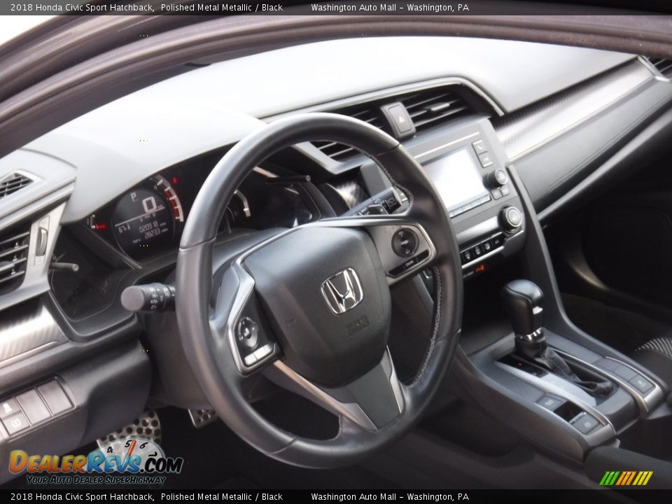 2018 Honda Civic Sport Hatchback Polished Metal Metallic / Black Photo #11