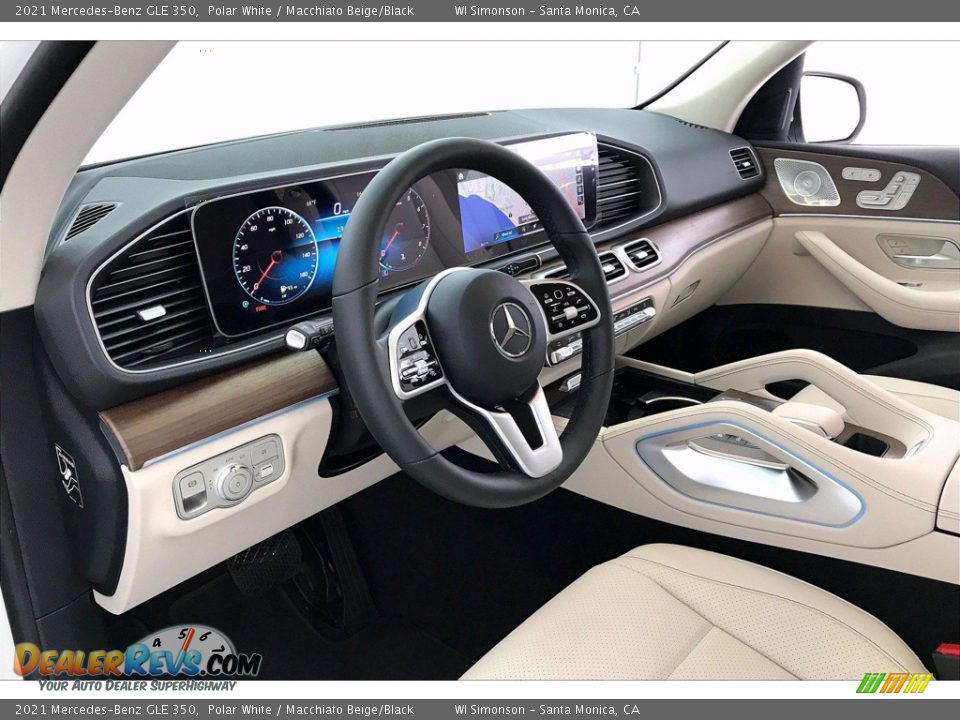 2021 Mercedes-Benz GLE 350 Polar White / Macchiato Beige/Black Photo #3