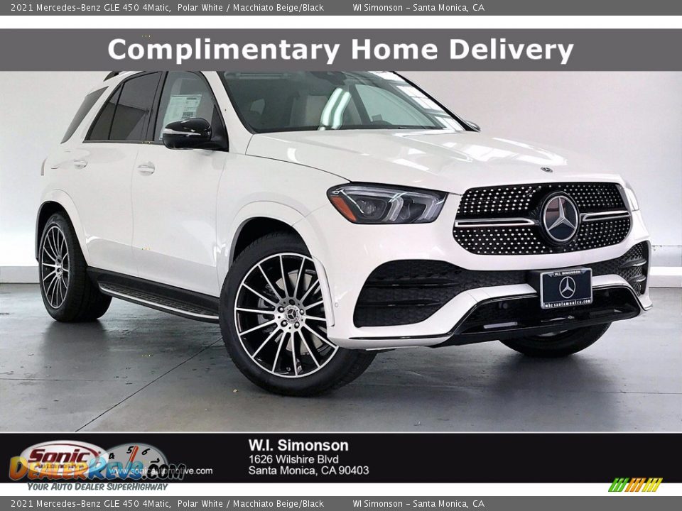 2021 Mercedes-Benz GLE 450 4Matic Polar White / Macchiato Beige/Black Photo #1