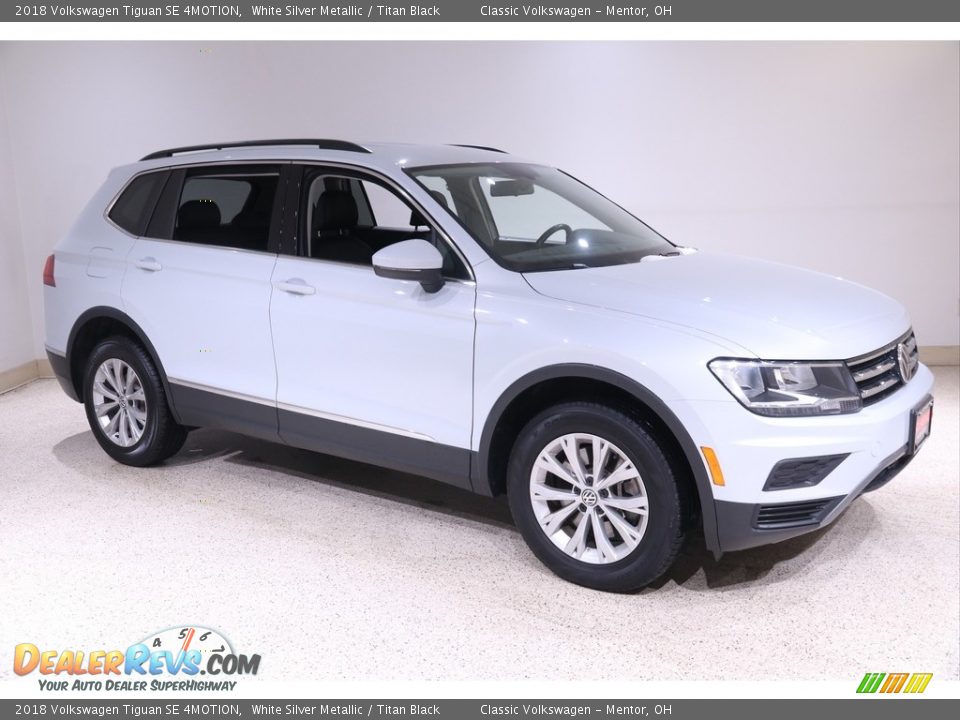2018 Volkswagen Tiguan SE 4MOTION White Silver Metallic / Titan Black Photo #1