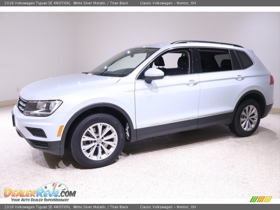 2018 Volkswagen Tiguan SE 4MOTION White Silver Metallic / Titan Black Photo #3