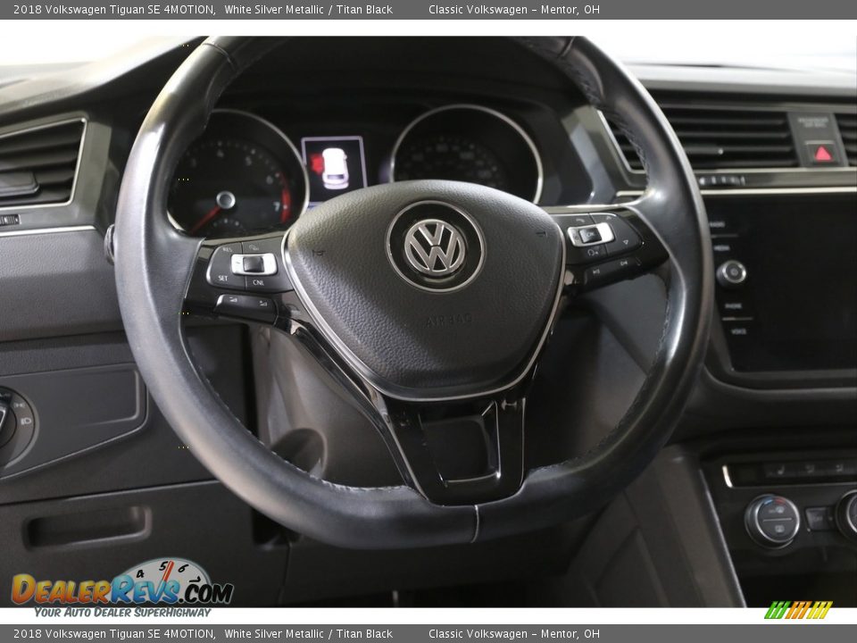 2018 Volkswagen Tiguan SE 4MOTION White Silver Metallic / Titan Black Photo #7
