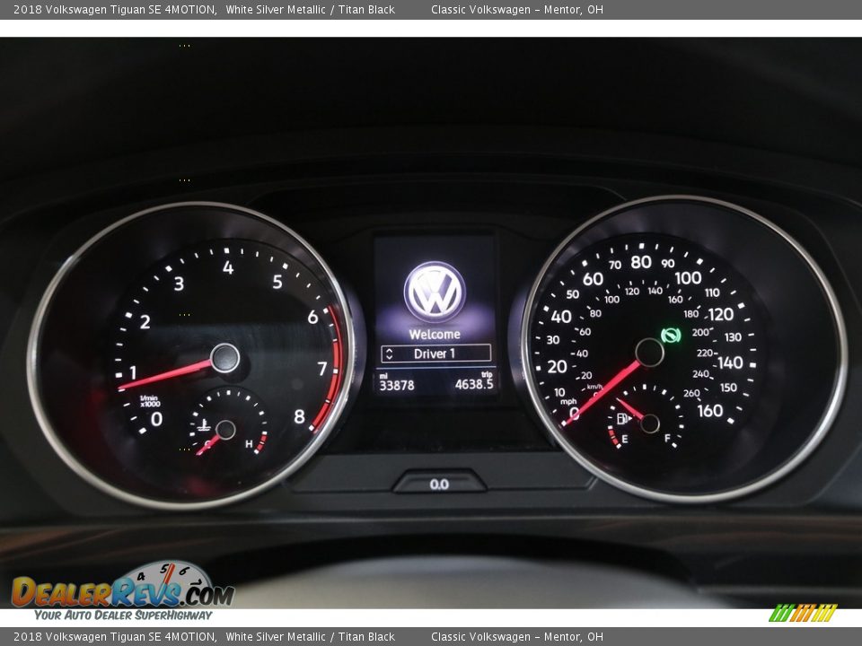 2018 Volkswagen Tiguan SE 4MOTION White Silver Metallic / Titan Black Photo #8