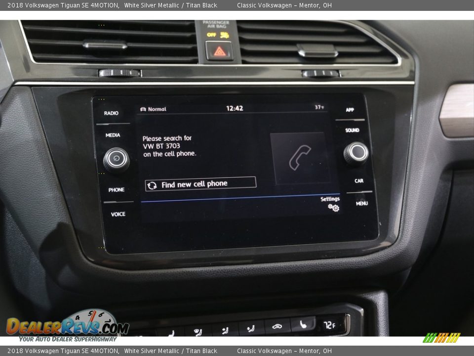 2018 Volkswagen Tiguan SE 4MOTION White Silver Metallic / Titan Black Photo #11