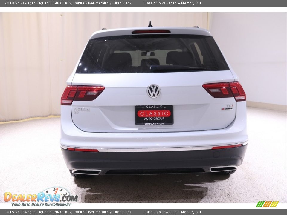2018 Volkswagen Tiguan SE 4MOTION White Silver Metallic / Titan Black Photo #16