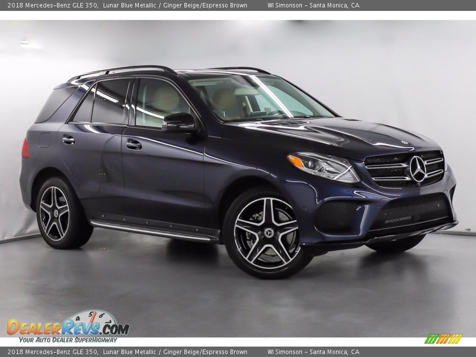 2018 Mercedes-Benz GLE 350 Lunar Blue Metallic / Ginger Beige/Espresso Brown Photo #2