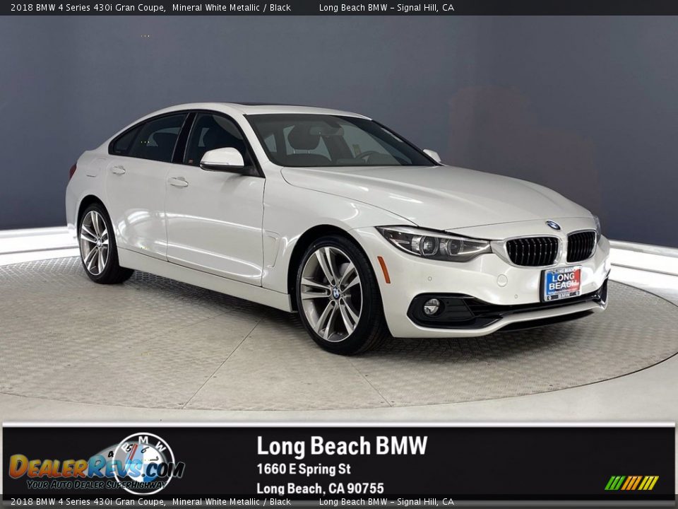 2018 BMW 4 Series 430i Gran Coupe Mineral White Metallic / Black Photo #1