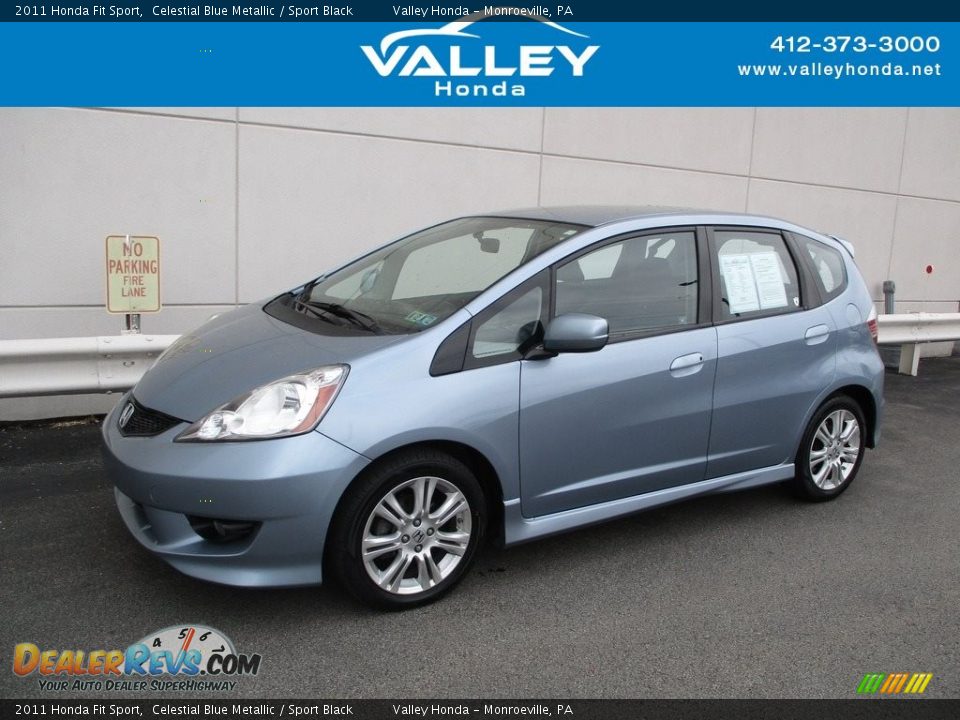 2011 Honda Fit Sport Celestial Blue Metallic / Sport Black Photo #1