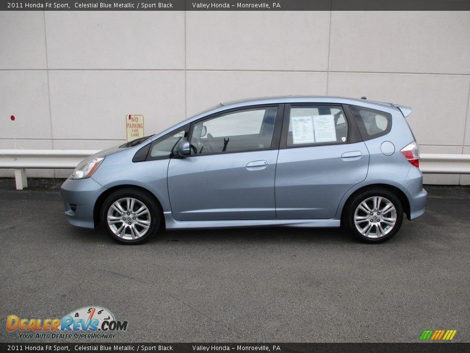 2011 Honda Fit Sport Celestial Blue Metallic / Sport Black Photo #2