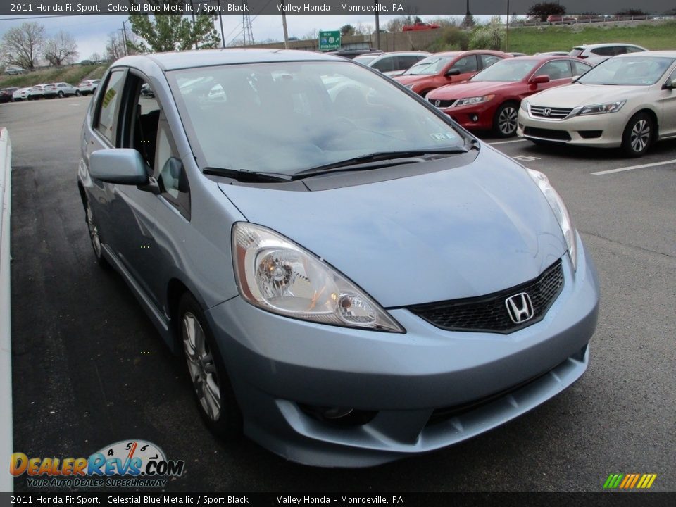 2011 Honda Fit Sport Celestial Blue Metallic / Sport Black Photo #7