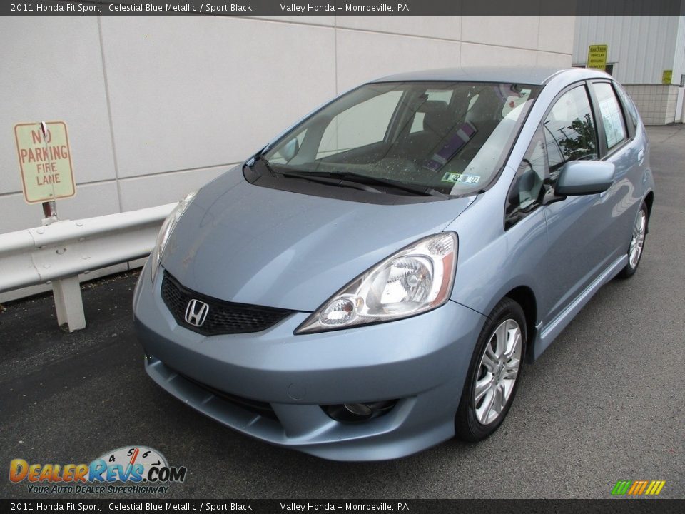 2011 Honda Fit Sport Celestial Blue Metallic / Sport Black Photo #9