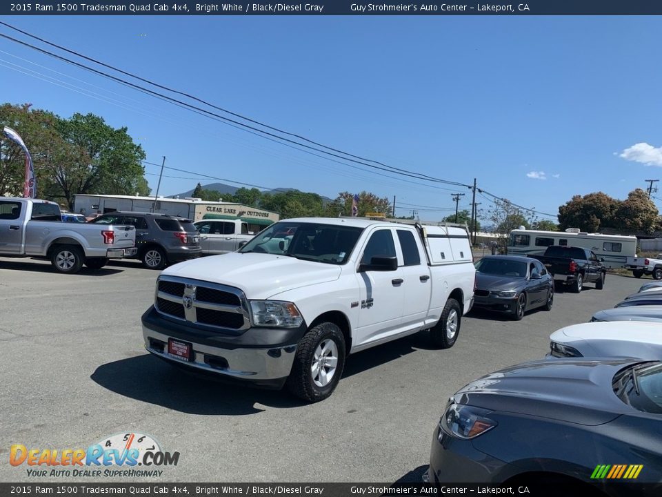 2015 Ram 1500 Tradesman Quad Cab 4x4 Bright White / Black/Diesel Gray Photo #2