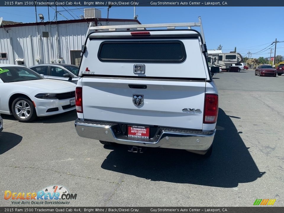 2015 Ram 1500 Tradesman Quad Cab 4x4 Bright White / Black/Diesel Gray Photo #4