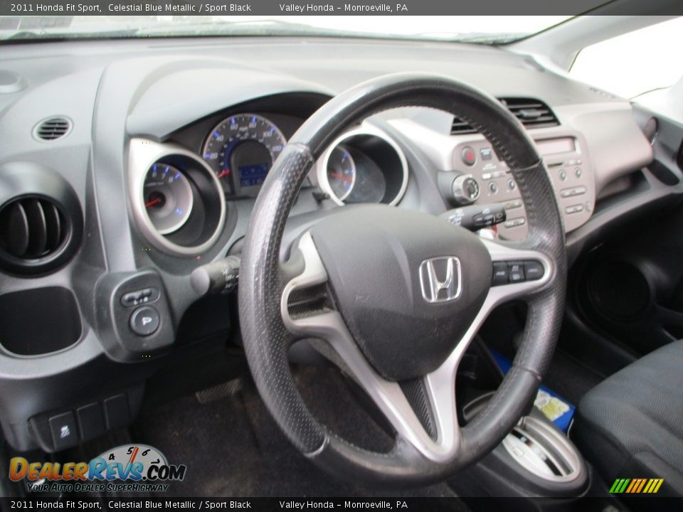 2011 Honda Fit Sport Celestial Blue Metallic / Sport Black Photo #13