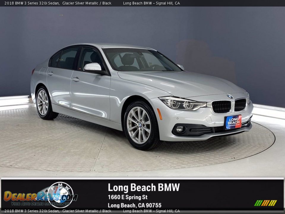 2018 BMW 3 Series 320i Sedan Glacier Silver Metallic / Black Photo #1