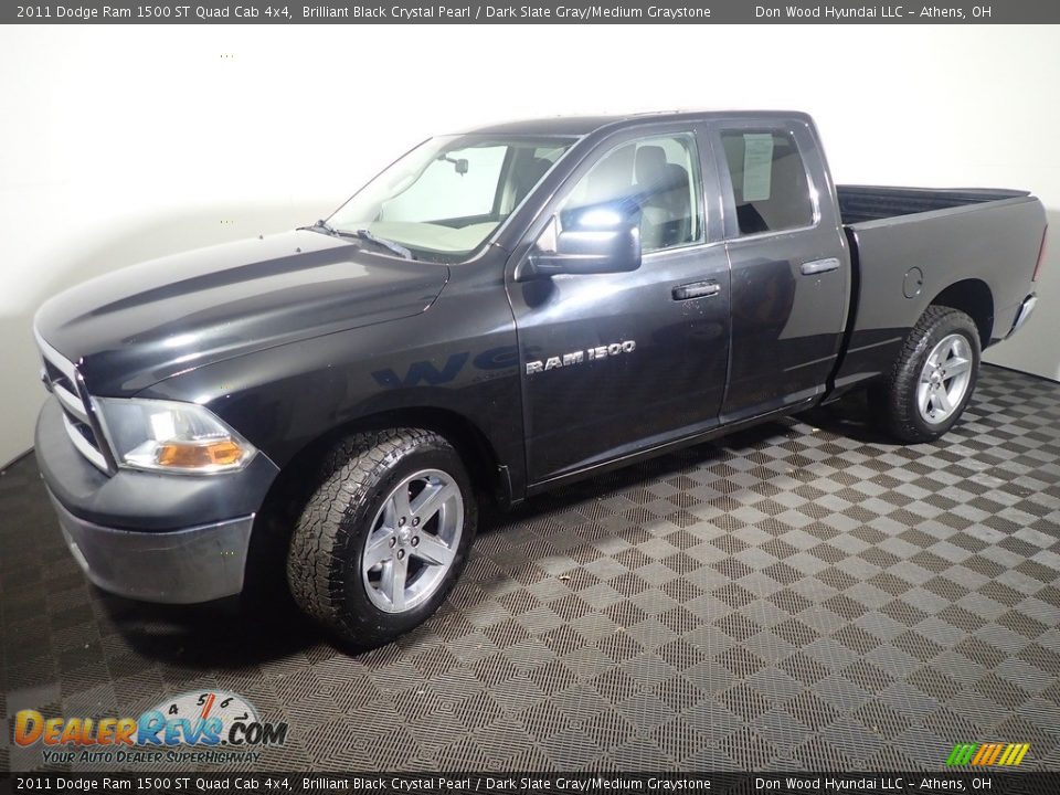 2011 Dodge Ram 1500 ST Quad Cab 4x4 Brilliant Black Crystal Pearl / Dark Slate Gray/Medium Graystone Photo #8