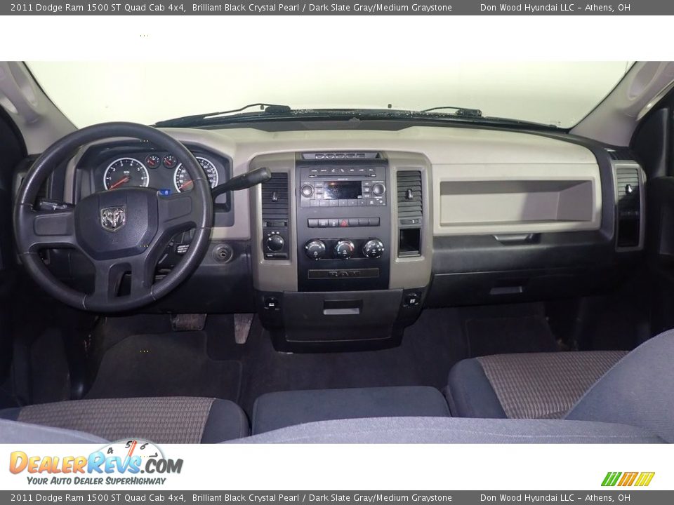 2011 Dodge Ram 1500 ST Quad Cab 4x4 Brilliant Black Crystal Pearl / Dark Slate Gray/Medium Graystone Photo #22