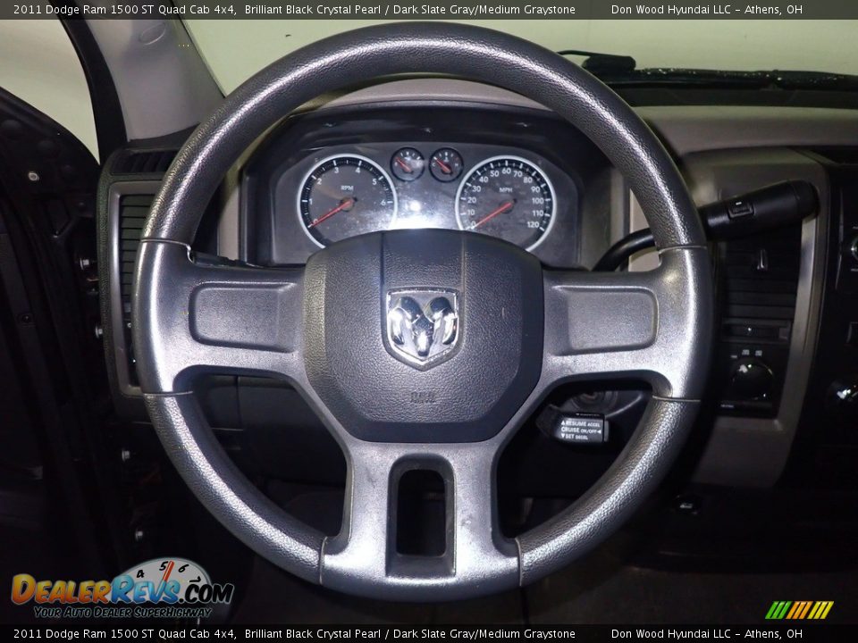 2011 Dodge Ram 1500 ST Quad Cab 4x4 Brilliant Black Crystal Pearl / Dark Slate Gray/Medium Graystone Photo #25