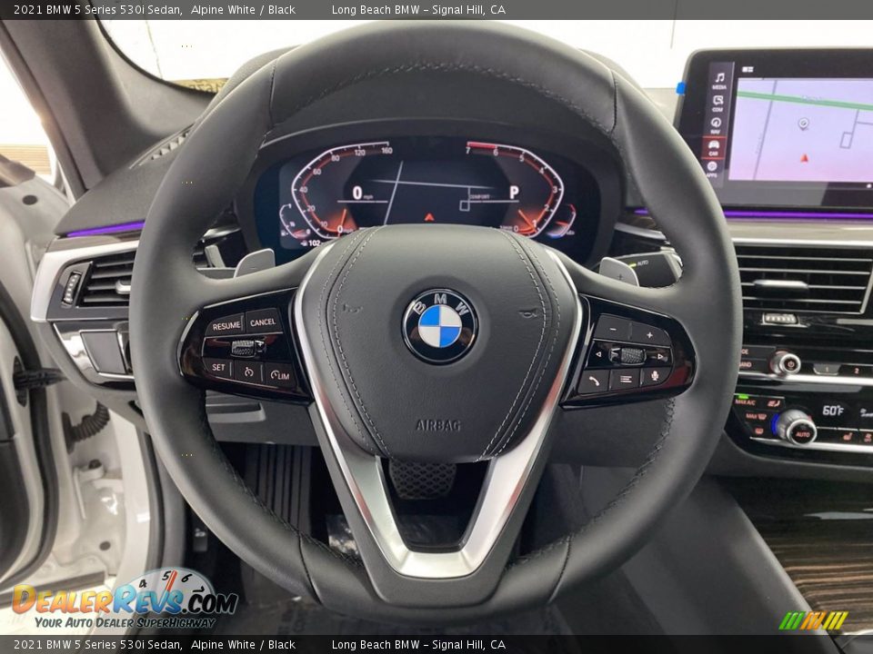 2021 BMW 5 Series 530i Sedan Alpine White / Black Photo #14