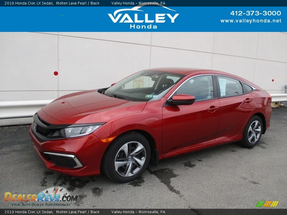 2019 Honda Civic LX Sedan Molten Lava Pearl / Black Photo #1