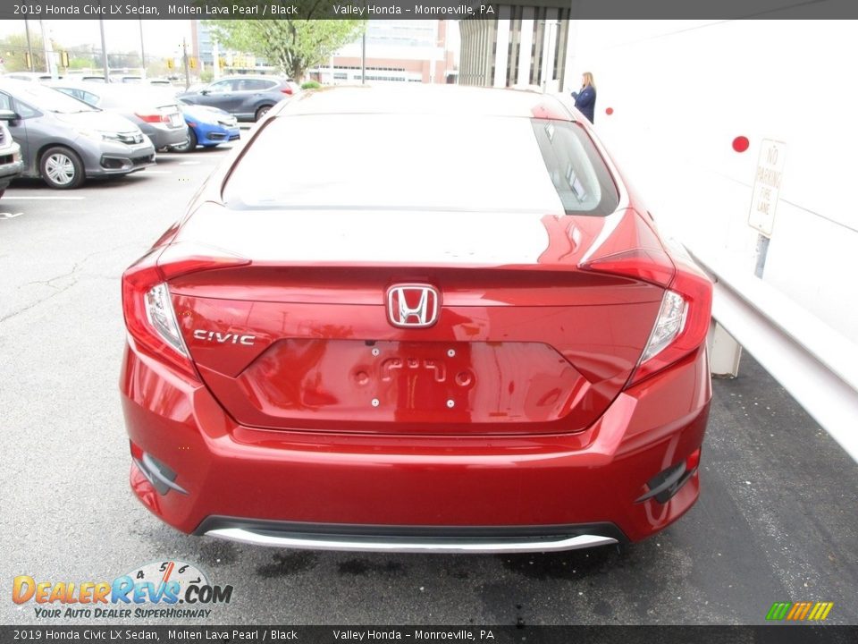 2019 Honda Civic LX Sedan Molten Lava Pearl / Black Photo #4