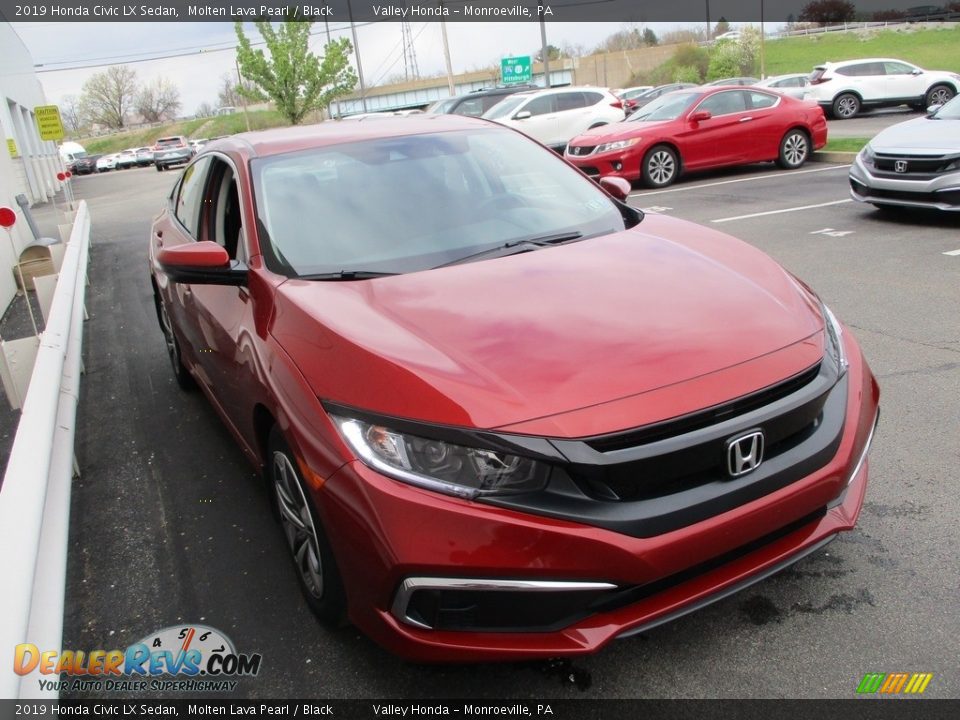 2019 Honda Civic LX Sedan Molten Lava Pearl / Black Photo #7