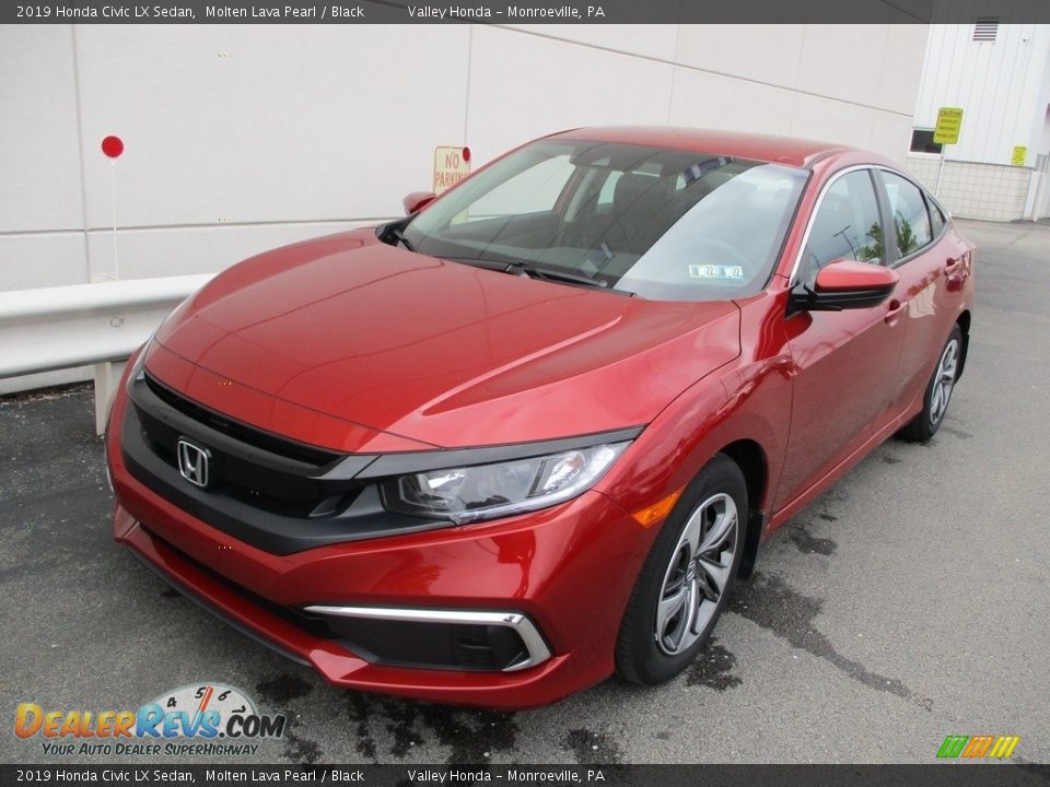 2019 Honda Civic LX Sedan Molten Lava Pearl / Black Photo #9