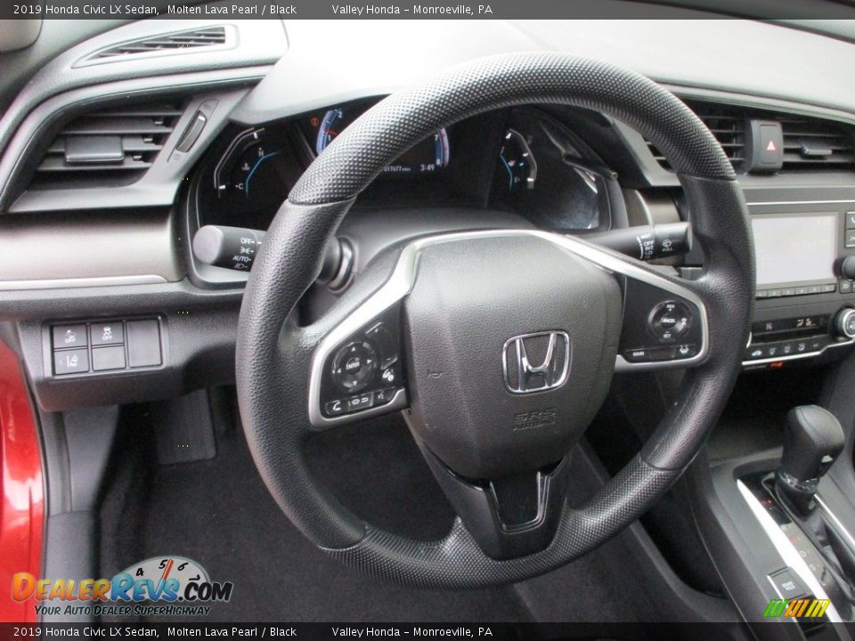 2019 Honda Civic LX Sedan Molten Lava Pearl / Black Photo #13