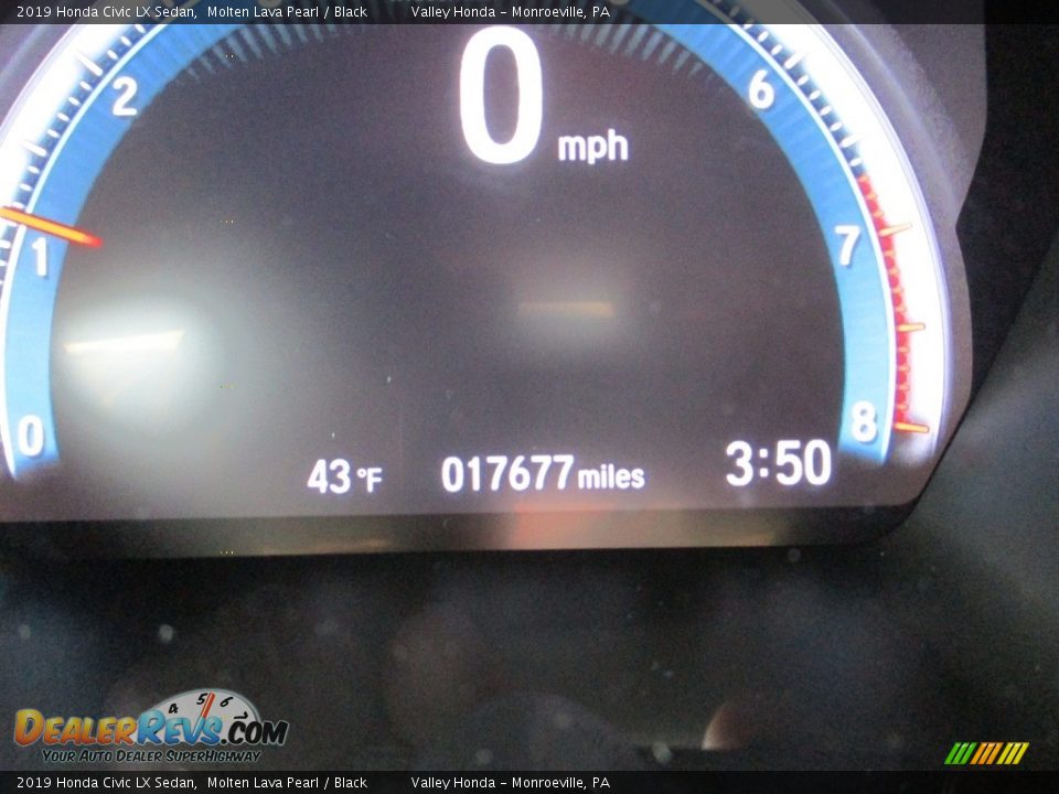 2019 Honda Civic LX Sedan Molten Lava Pearl / Black Photo #20