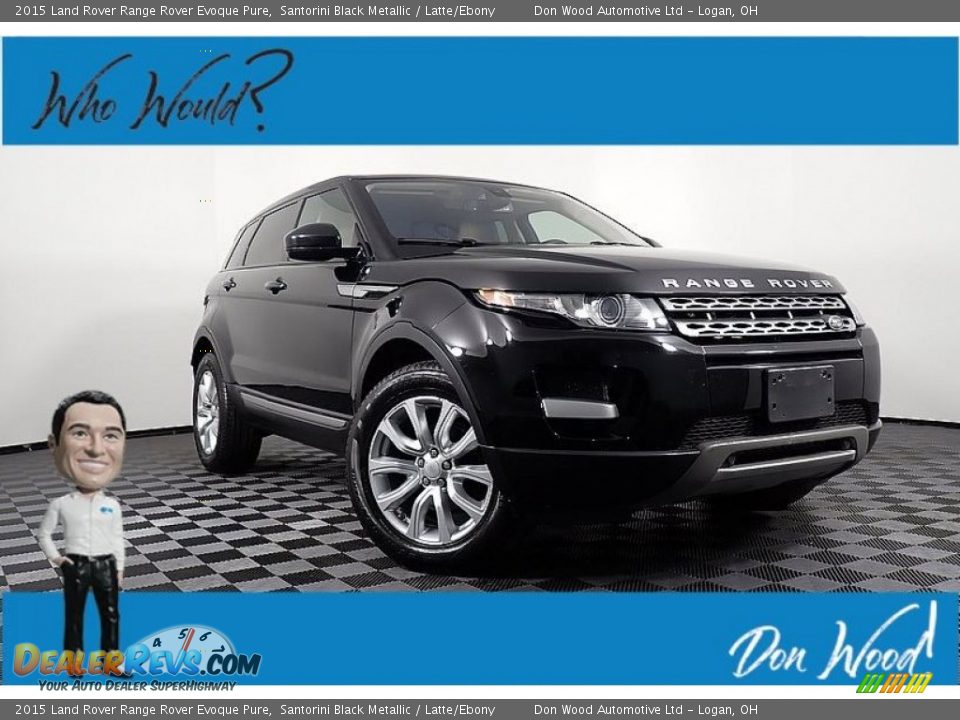2015 Land Rover Range Rover Evoque Pure Santorini Black Metallic / Latte/Ebony Photo #1