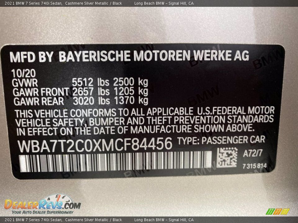 2021 BMW 7 Series 740i Sedan Cashmere Silver Metallic / Black Photo #26