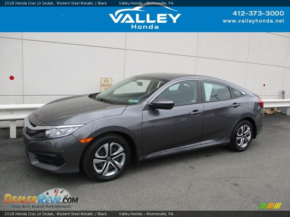 2018 Honda Civic LX Sedan Modern Steel Metallic / Black Photo #1