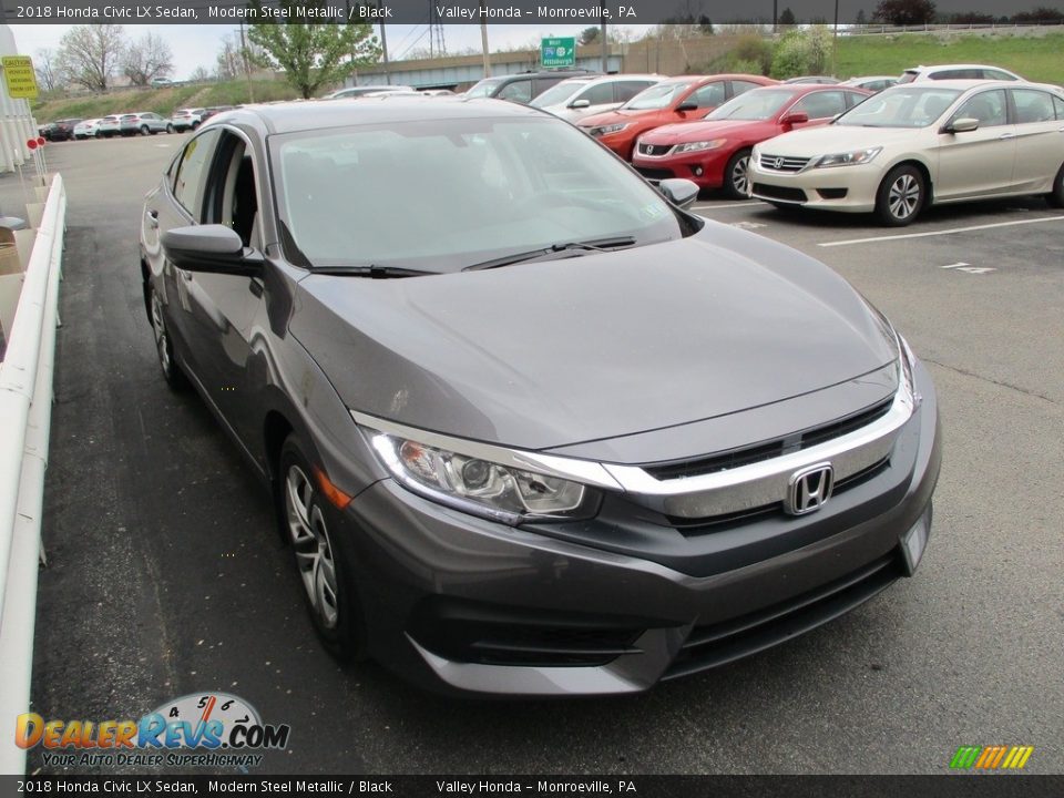 2018 Honda Civic LX Sedan Modern Steel Metallic / Black Photo #7