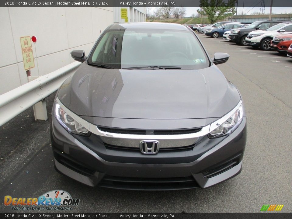 2018 Honda Civic LX Sedan Modern Steel Metallic / Black Photo #8