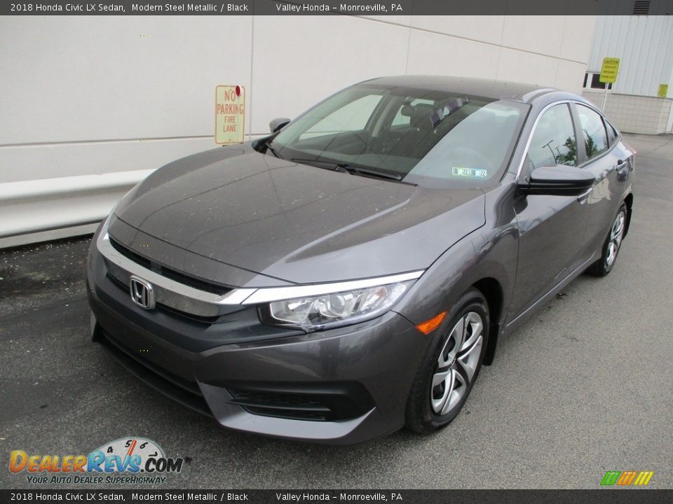 2018 Honda Civic LX Sedan Modern Steel Metallic / Black Photo #9