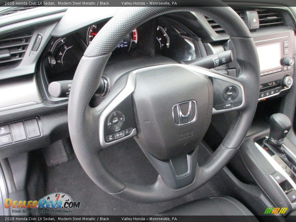 2018 Honda Civic LX Sedan Modern Steel Metallic / Black Photo #13