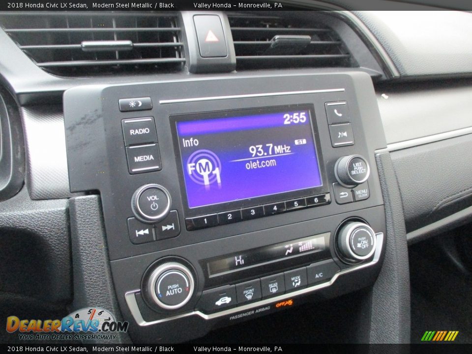 2018 Honda Civic LX Sedan Modern Steel Metallic / Black Photo #14