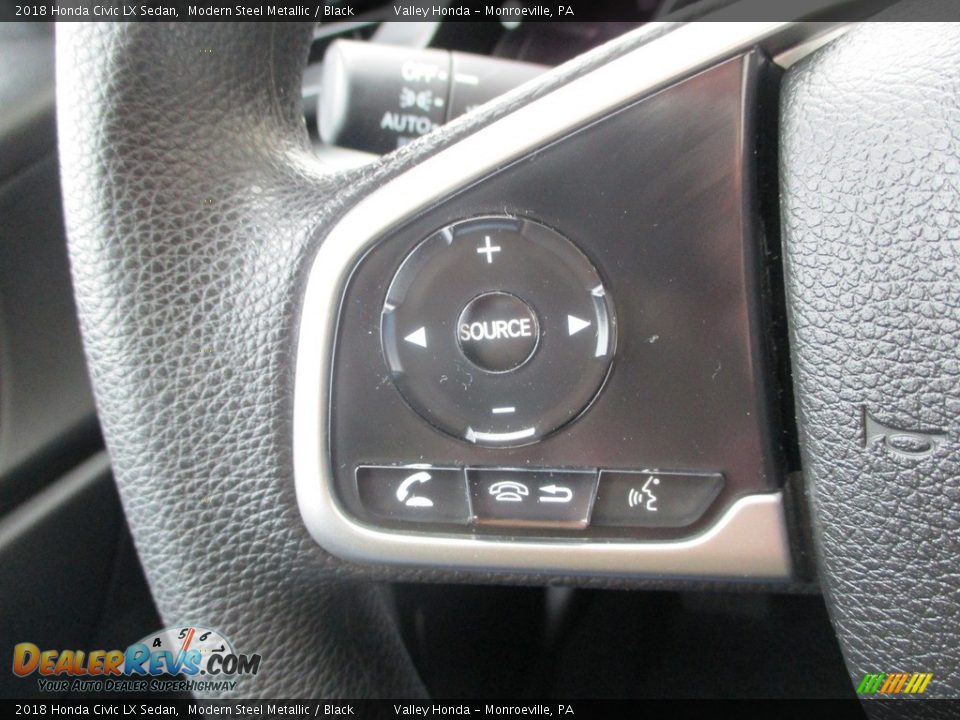 2018 Honda Civic LX Sedan Modern Steel Metallic / Black Photo #17