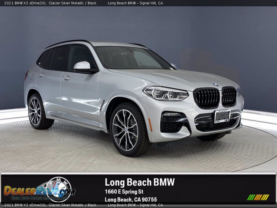 2021 BMW X3 sDrive30i Glacier Silver Metallic / Black Photo #1