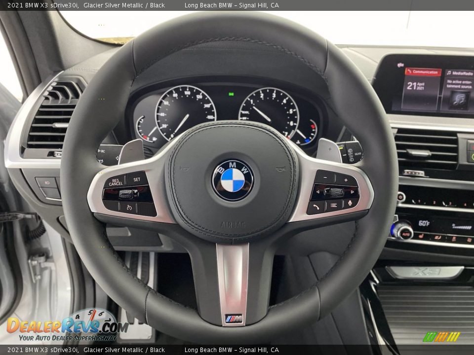 2021 BMW X3 sDrive30i Glacier Silver Metallic / Black Photo #14