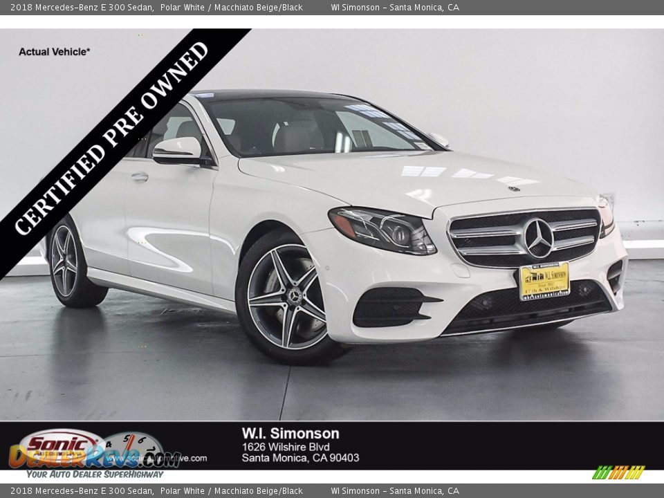 2018 Mercedes-Benz E 300 Sedan Polar White / Macchiato Beige/Black Photo #1