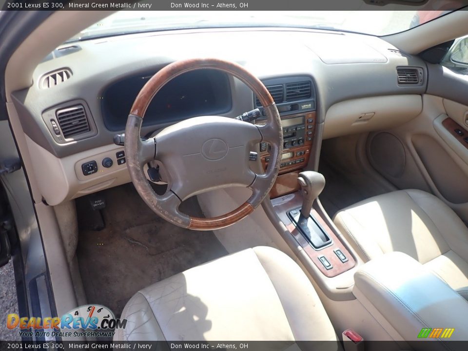 2001 Lexus ES 300 Mineral Green Metallic / Ivory Photo #17